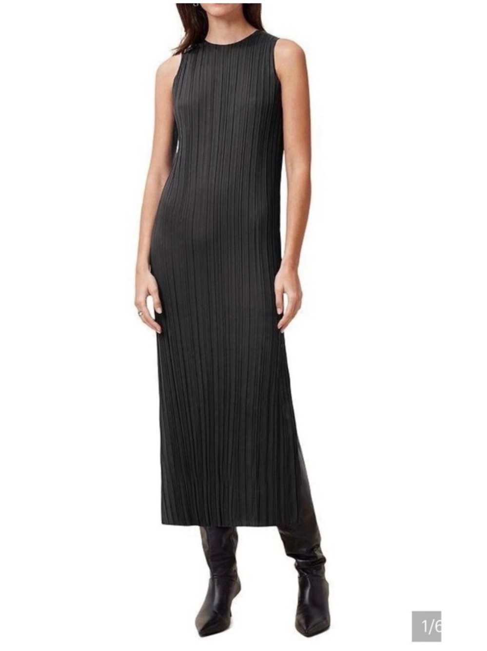 a new day Sleeveless Black Pleated Maxi Dress